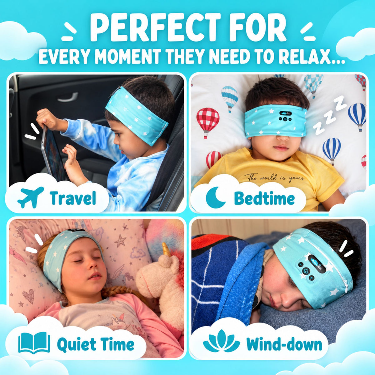 SnoozeBand™ Kids - Bluetooth Sleep Headphones